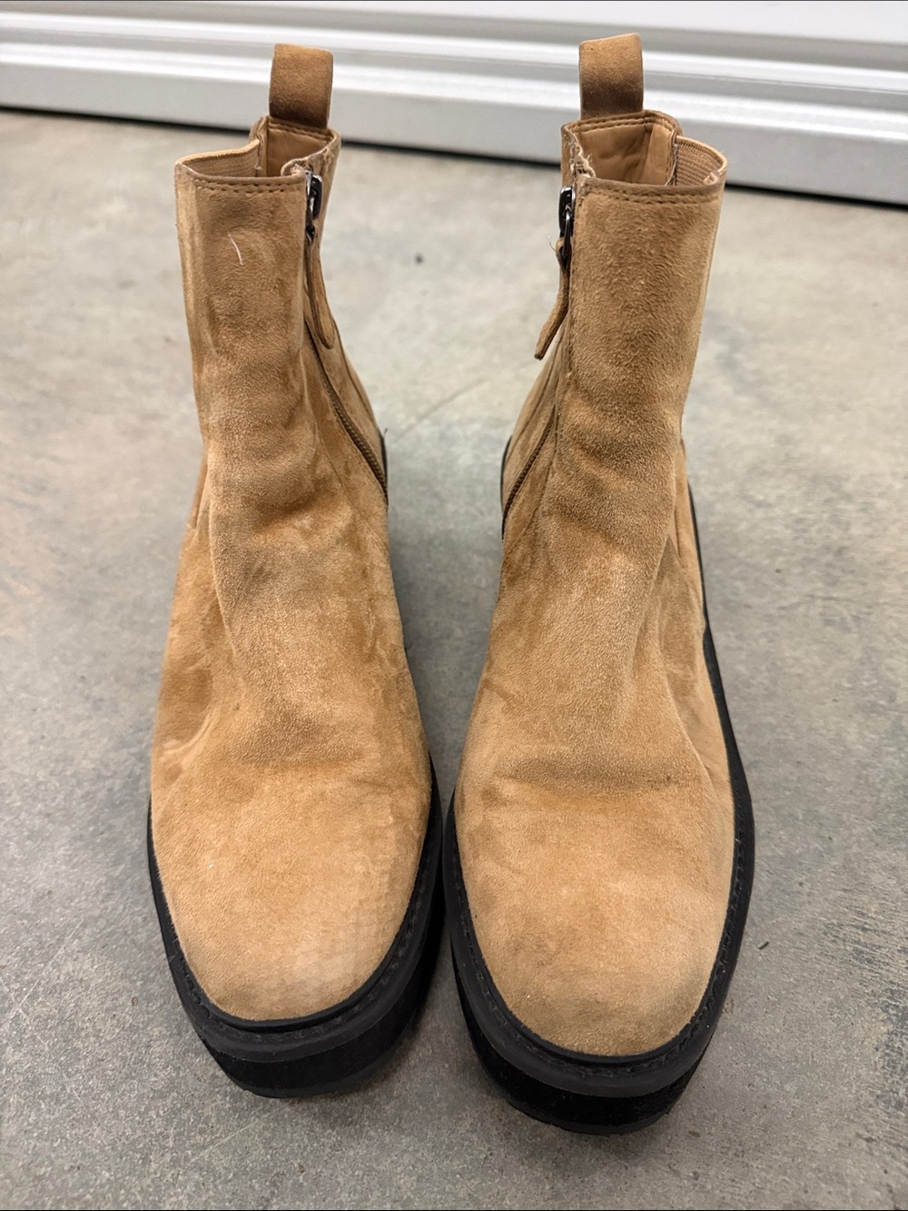 Paolo Suede Chukka Zip Boots in Tan
